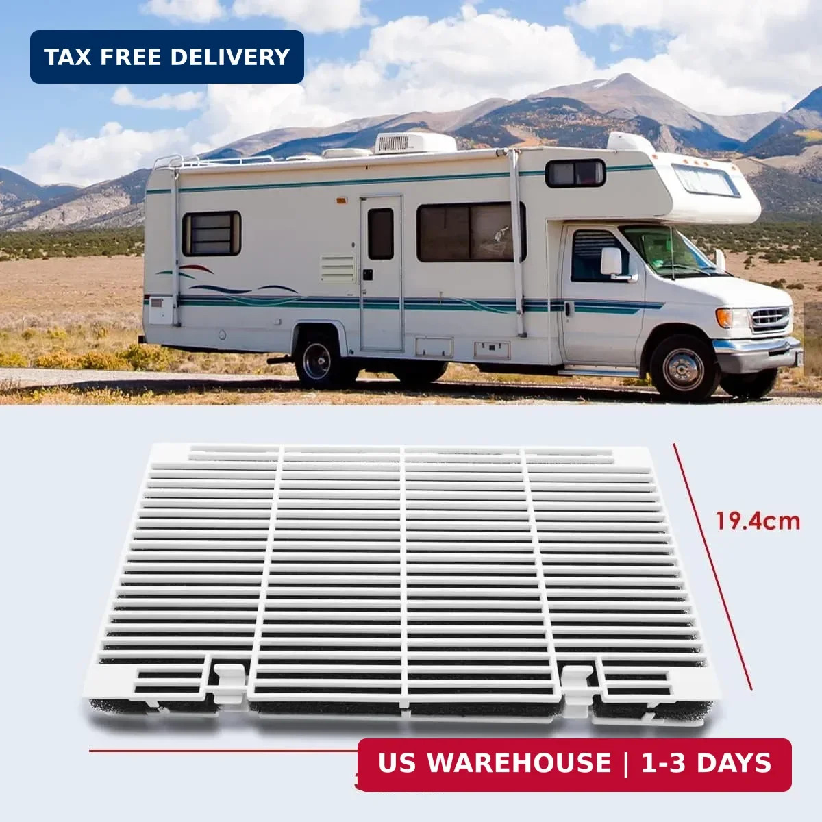 3104928.019 Dometic RV A/C 5 Filters and 2 Grilles,rv ac vent cover | Includes 2