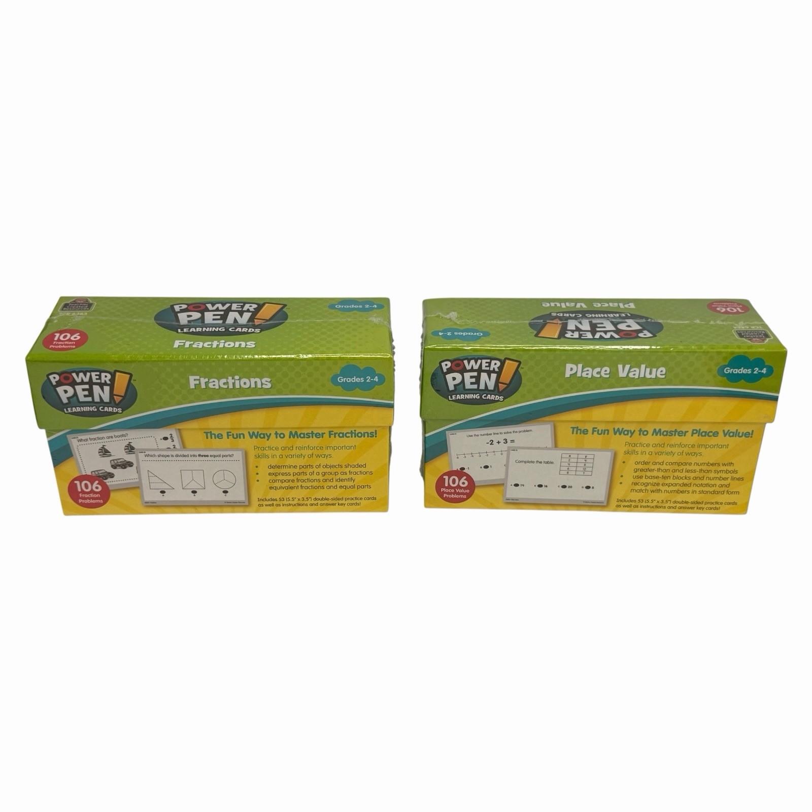 Power Pen Learning Cards Numbers Lot of 5 Time Division Place Value Mult & Fract