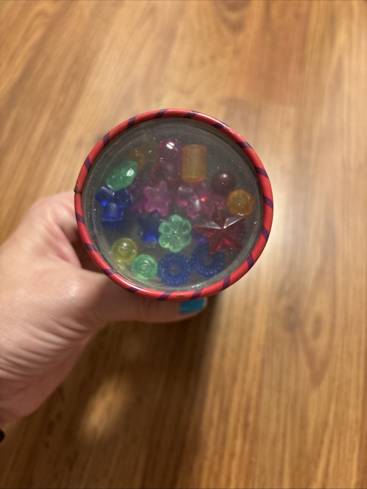 FAO Schwarz Kaleidoscope Metal Plastic Beads Child’s Toy