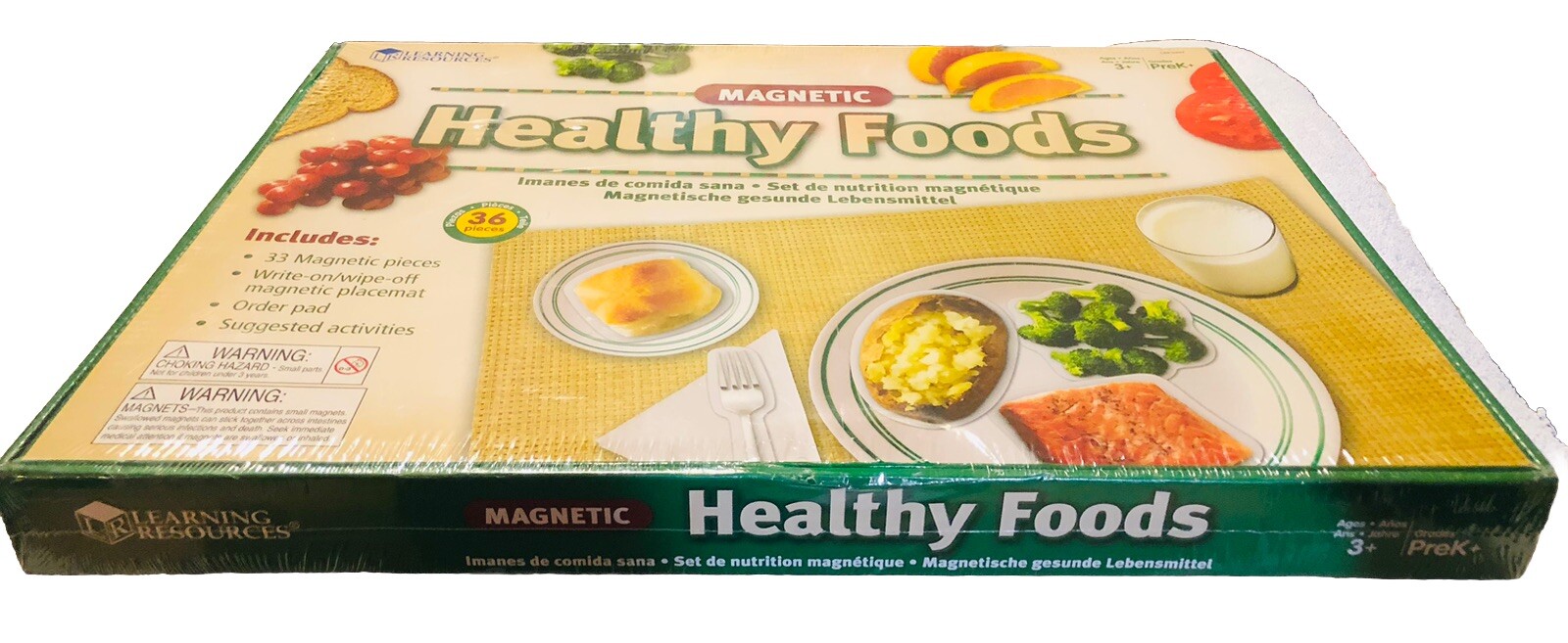 Learning Resources 36-pc Magnetic Healthy Foods Set, Ages 3+ New & Sealed