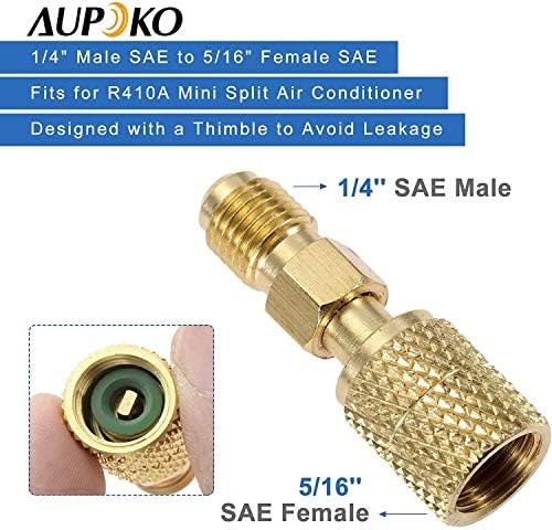 Aupoko R134A Recharge Hose Kit with Gauge, 59” AC Refrigerant Recharging Hos…