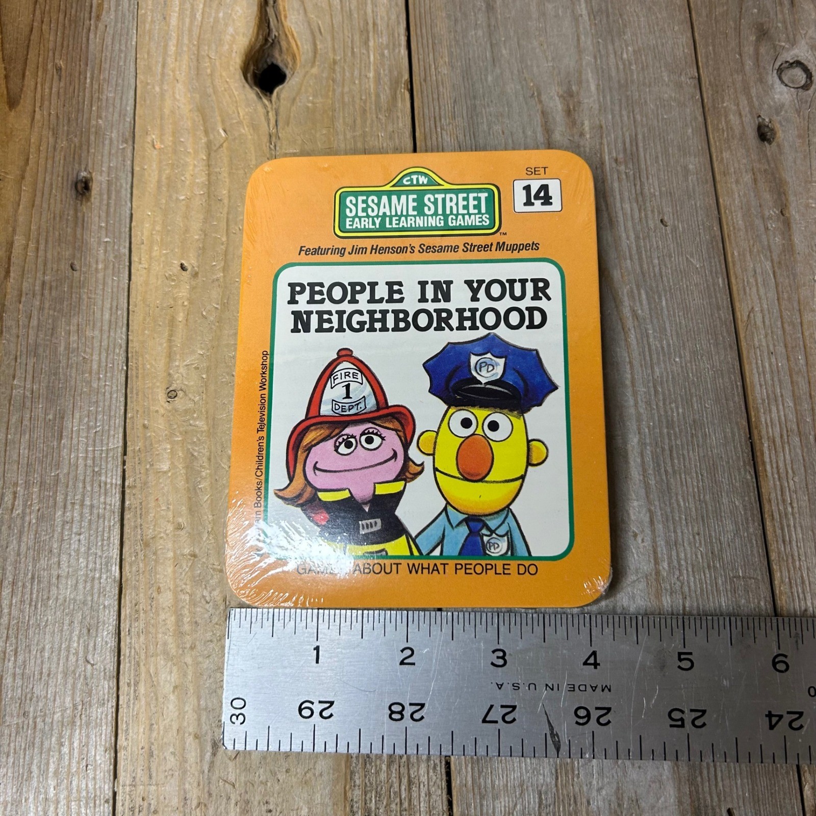 Vintage 1989 Sesame Street Early Learning Games Card Set Muppets Yellow Case CTW