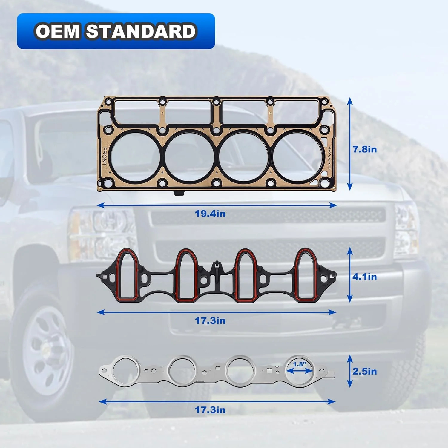 5.3 4.8 MLS Full Cylinder Head Engine Gasket Kit Compatible with 2002-2011 Chevy