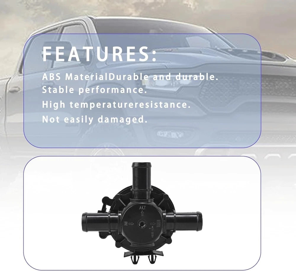 Coolant 3 Way Valve Compatible for 2013-2018 Dodge Ram 1500 2500 3500 4500 5500