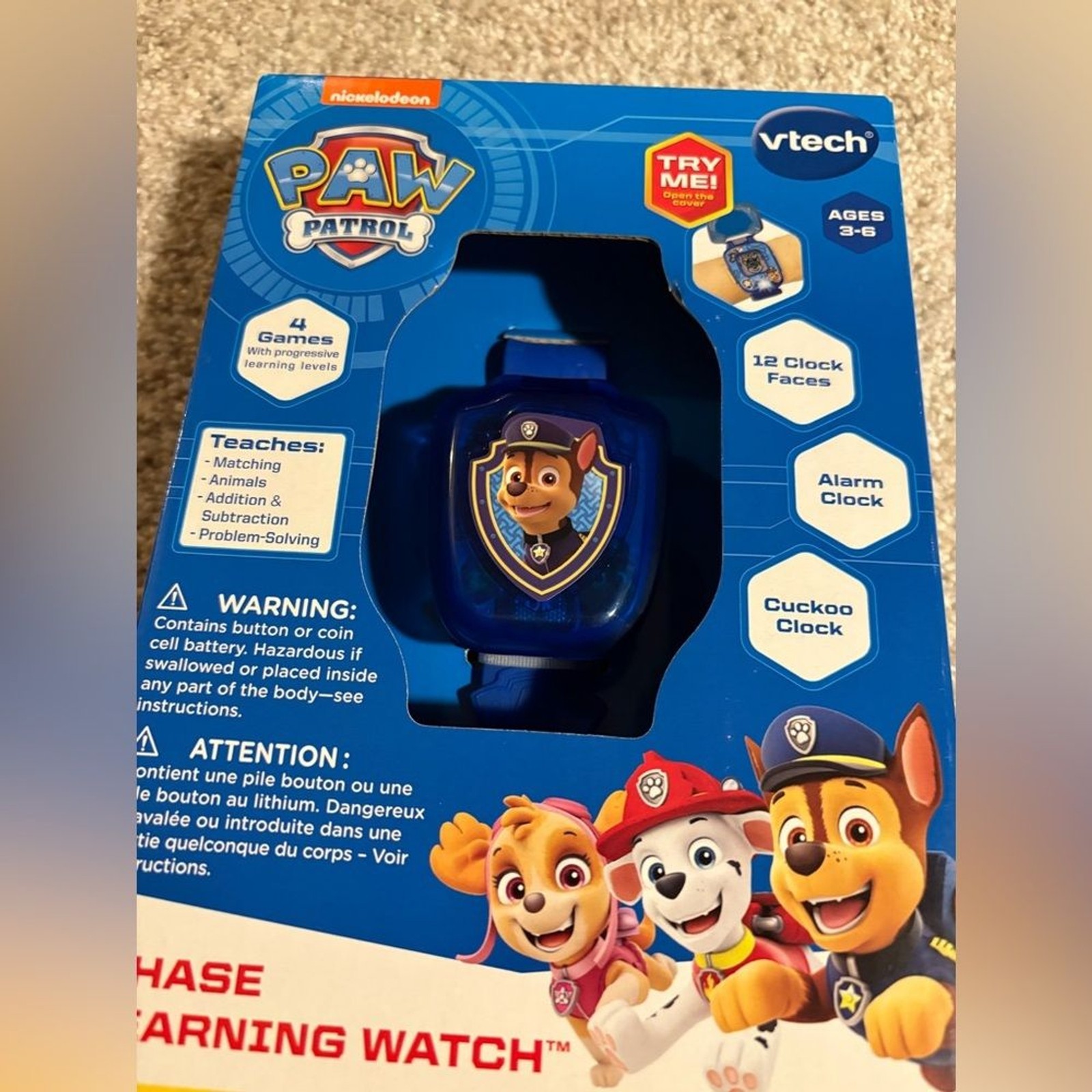 New VTech PAW Patrol Chase Learning Watch Toddler Watch