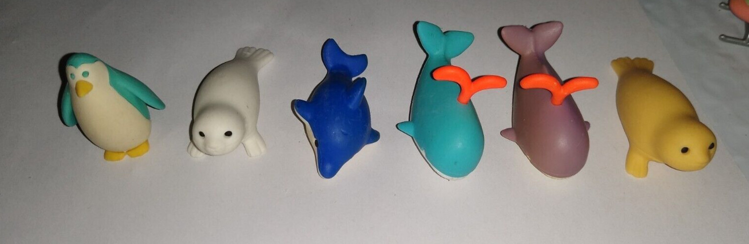 IWAKO Japanese Erasers – 6 Sea Animals see pics free ship
