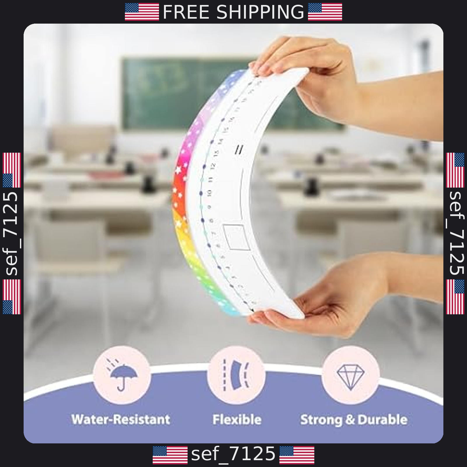 VUSIGN 26-Pack Double-Sided Dry Erase Number Line Cards 11.8? x 4?