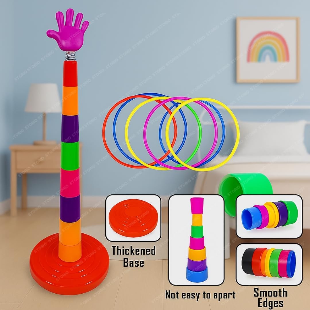 Storio 2 in 1 Ring Toss Game for Kids | Indoor Outdoor Learning Toy