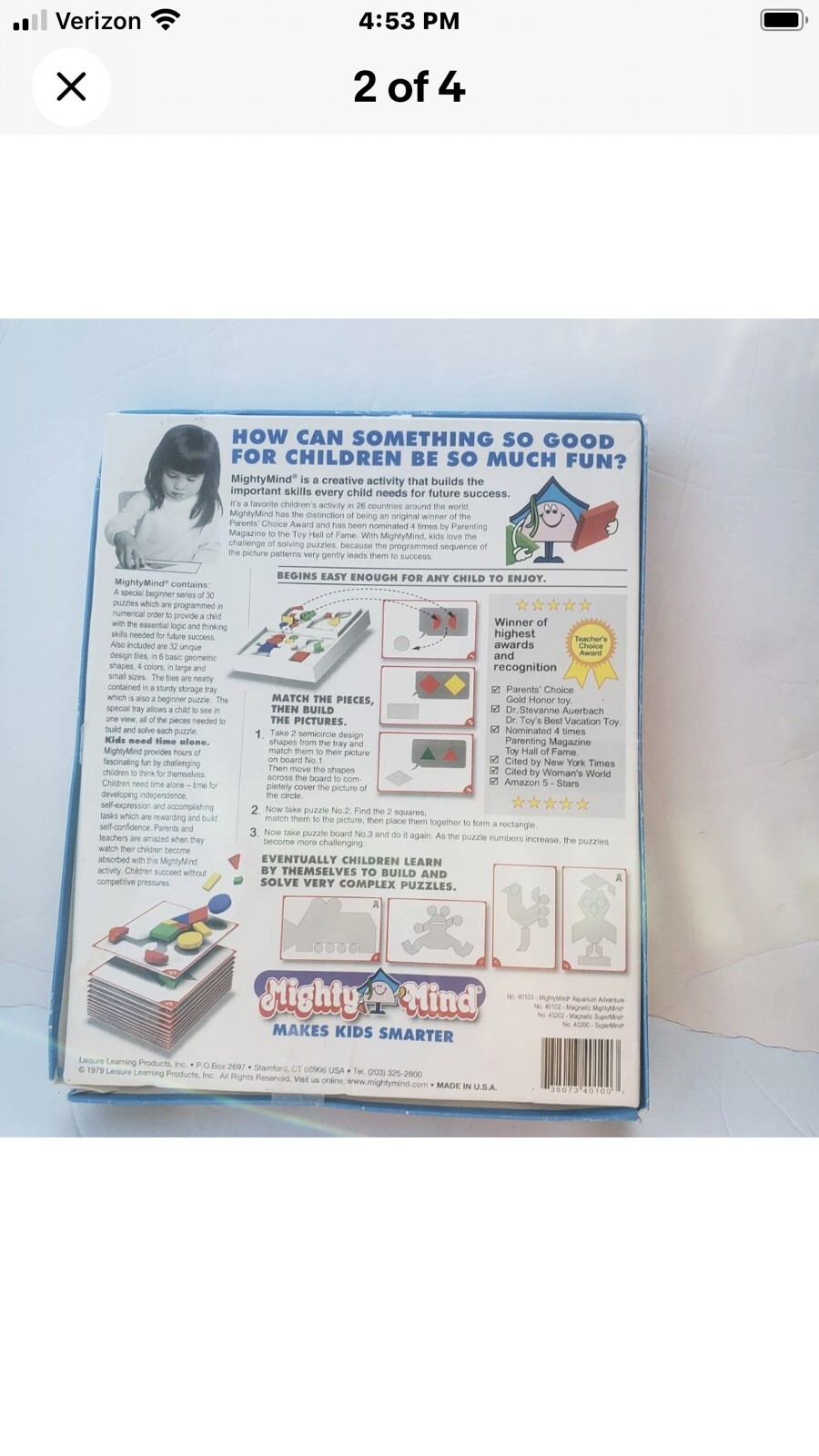Mighty Mind Puzzle Building Skills Game Parents Choice and Teachers Choice Award