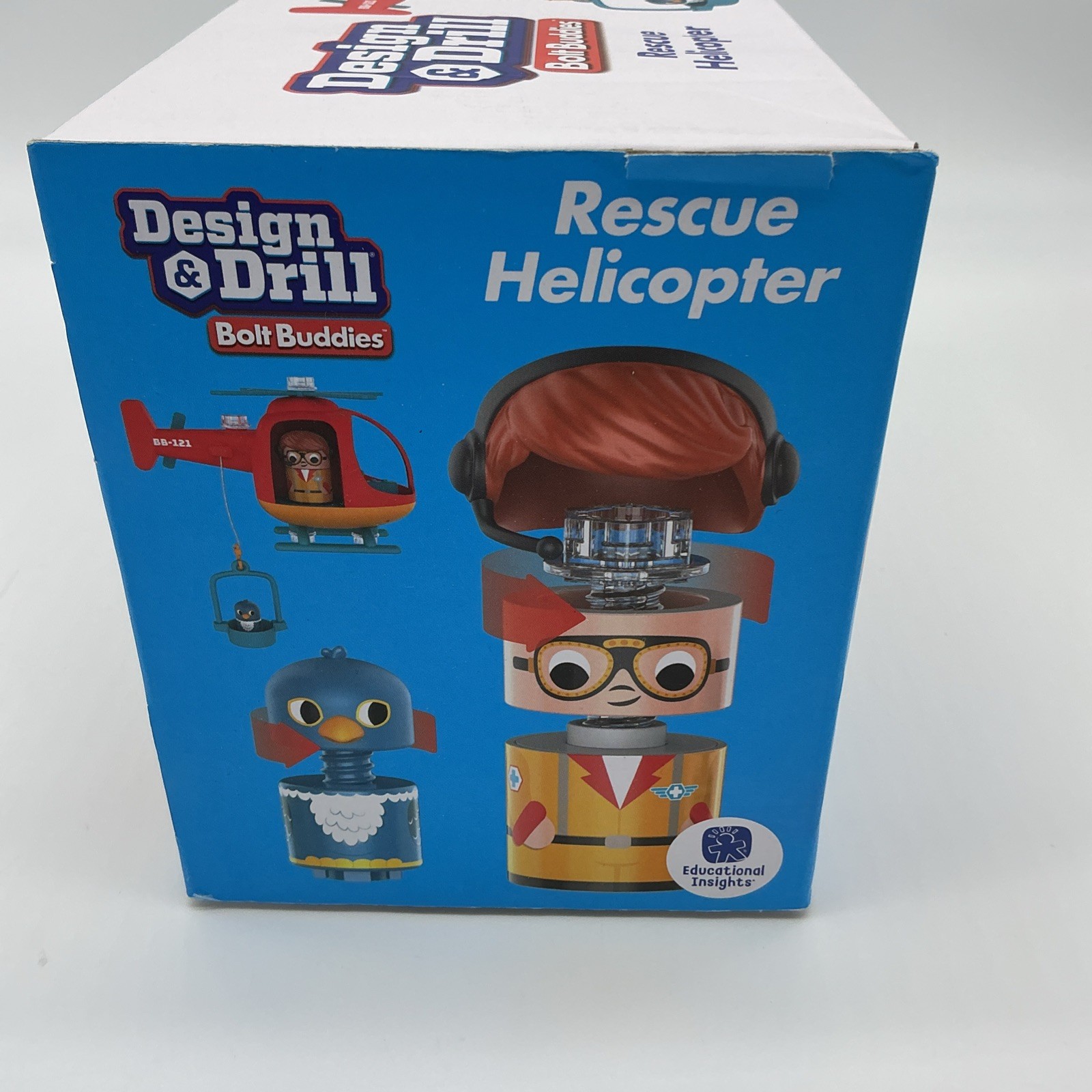 NEW Educational Insights Design & Drill Bolt Buddies Rescue Helicopter Toy Set