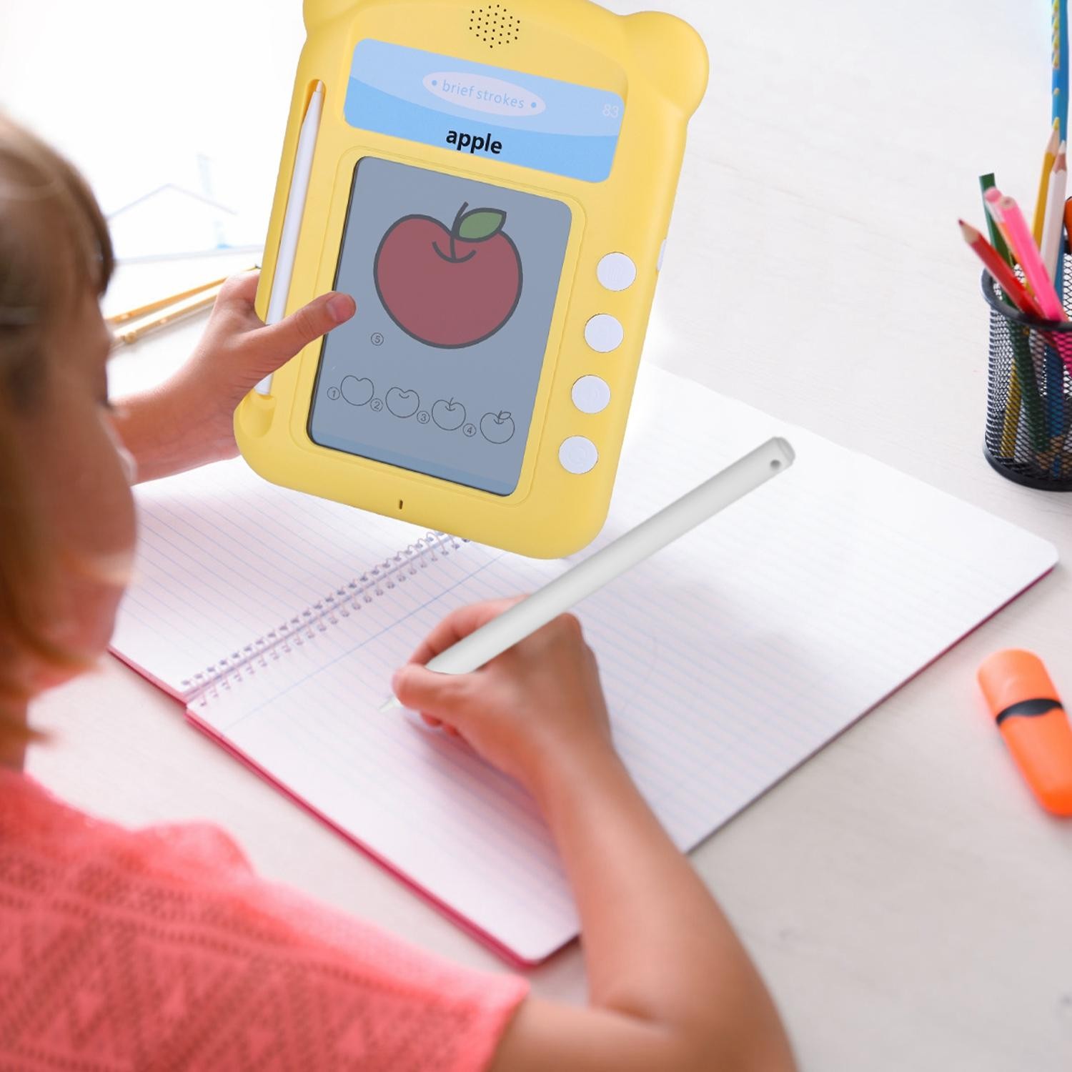 100 Words Talking Flash Cards 5.5″ Toddler LCD Writing Tablet w/ 50 Double-sided