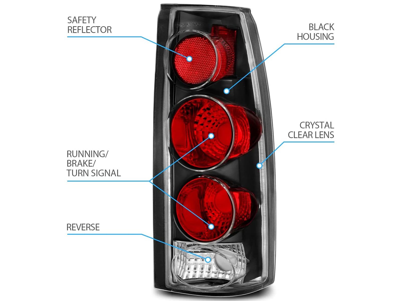 AmeriLite for Chevy GMC [C/K Truck Silverado Sierra Euro Style, Black