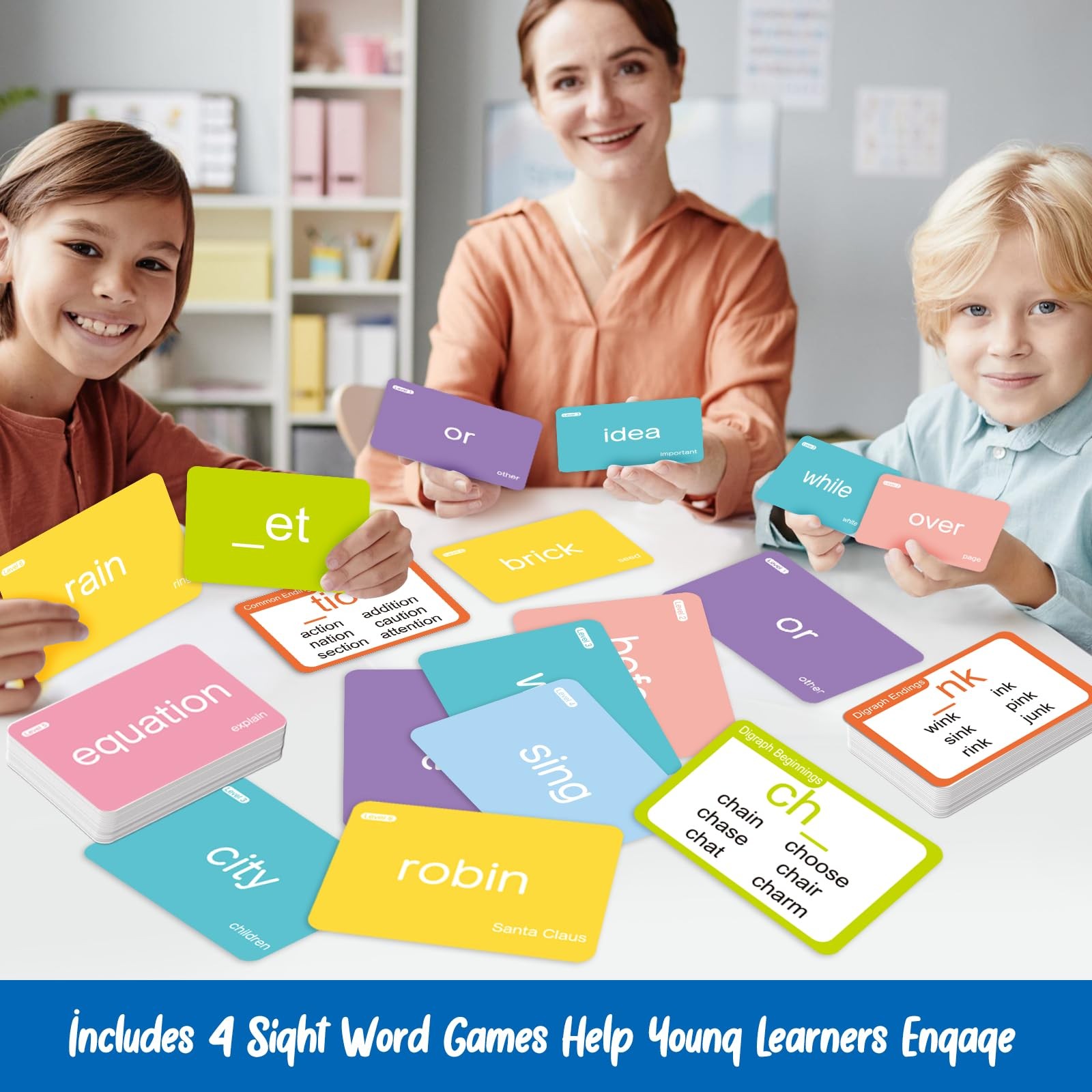 712 Sight Words Flash Card,600 Dolch & Fry High Frequency Sight Word,112 Phon…