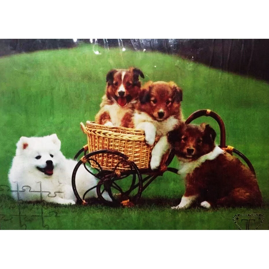 500 Pcs Jigsaw Puzzles Cute Puppies Size 53 x 38cm Toy Education Learning Game