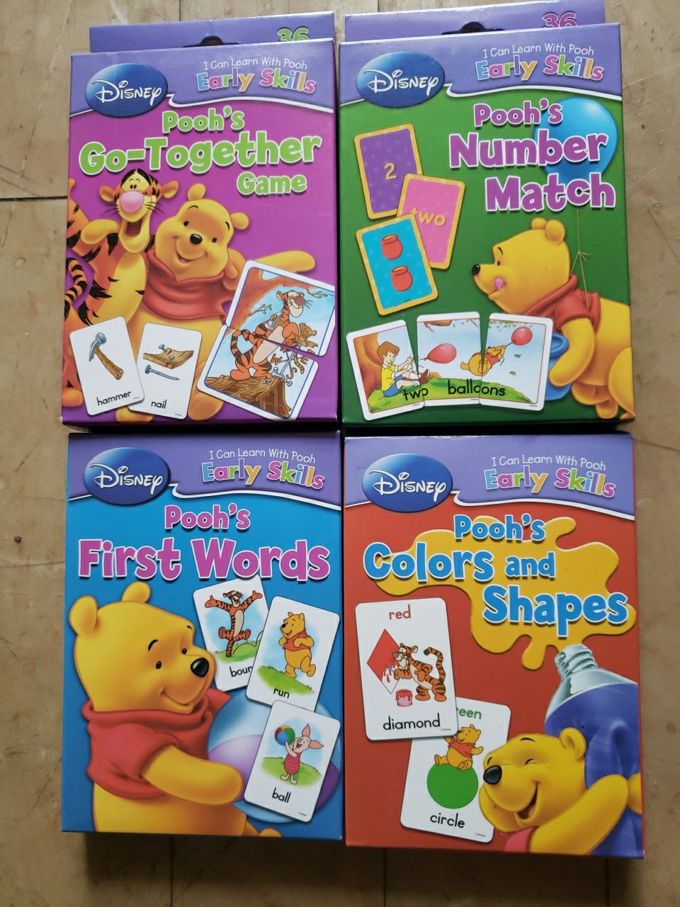 Disney Pooh Learning Flash Cards, Lot Of 4 Different Packs
