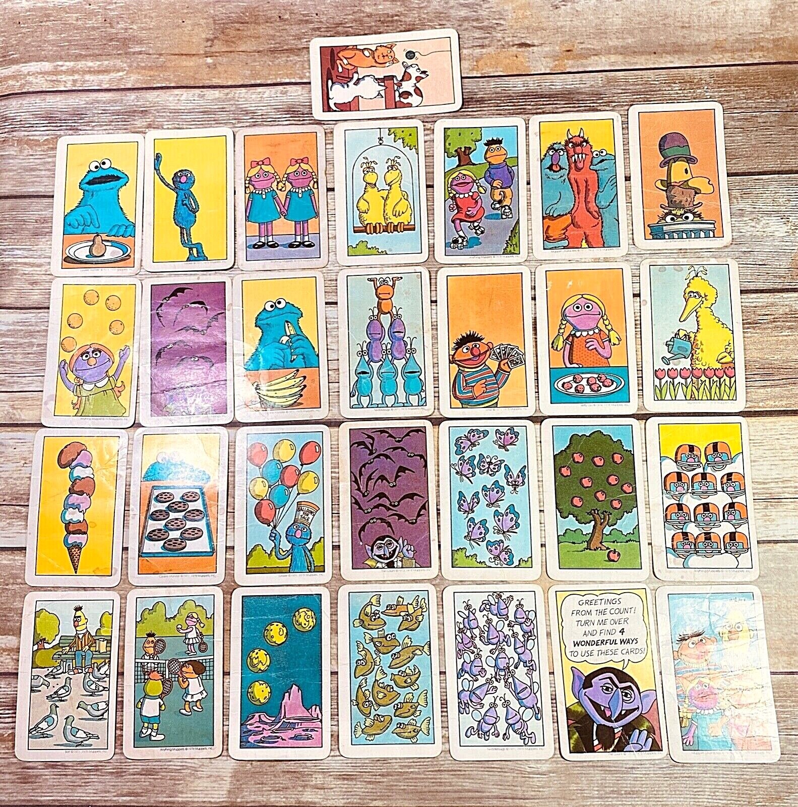 Vtg Game 1978 Cards Muppets Counting Nostalgic Playtime Cookie Monster Henson j