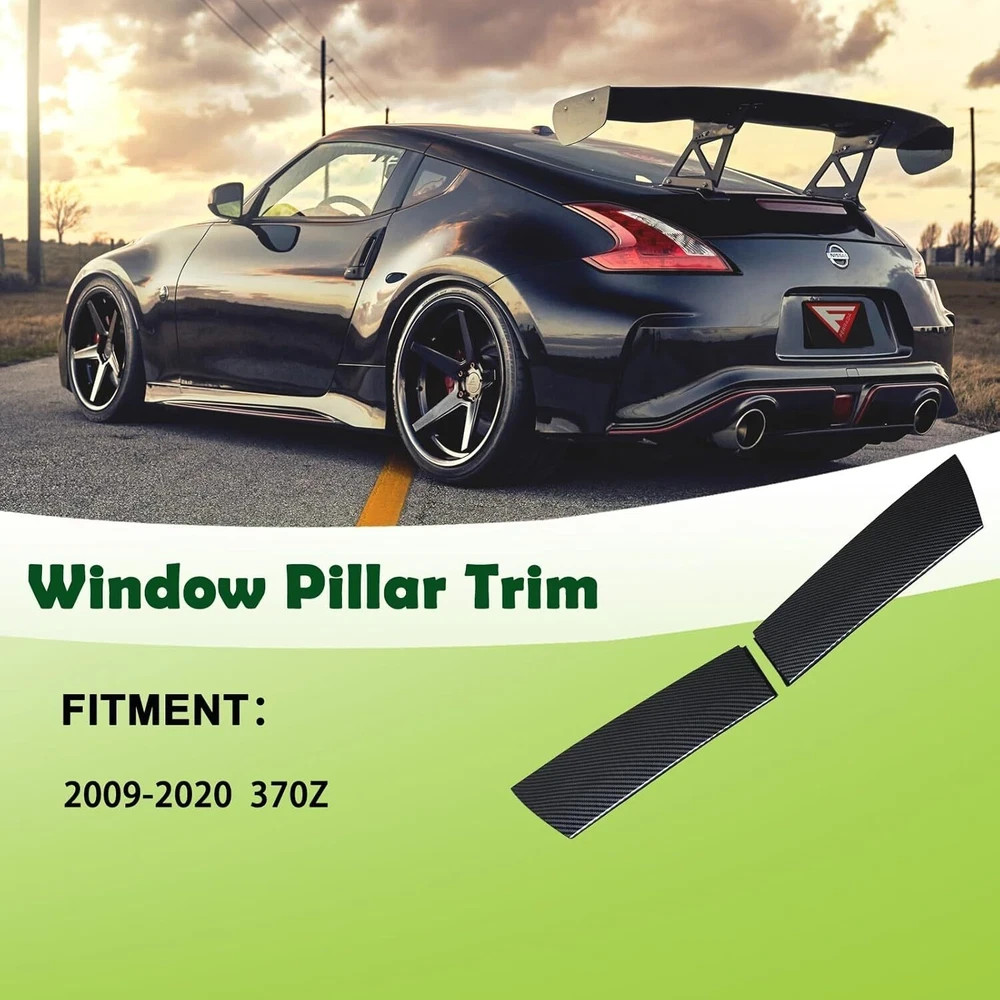 Door Window Pillar Posts Trim Cover Left&Right Finisher Lock Pillar Carbon Fiber