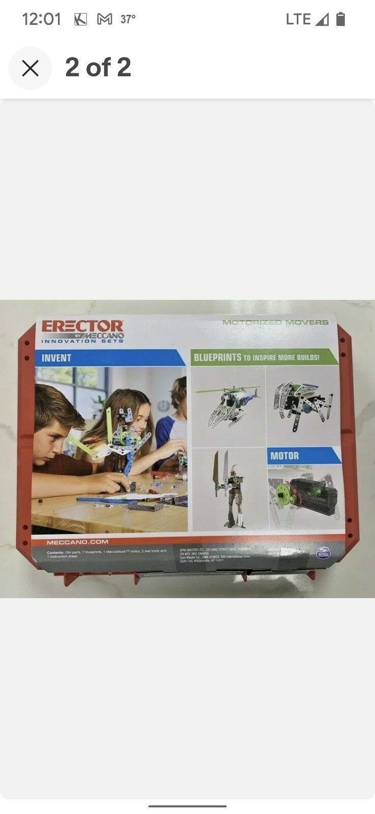 NIB MECCANO Erector Motorized Movers S.T.E.A.M. Building Kit Ages 10+