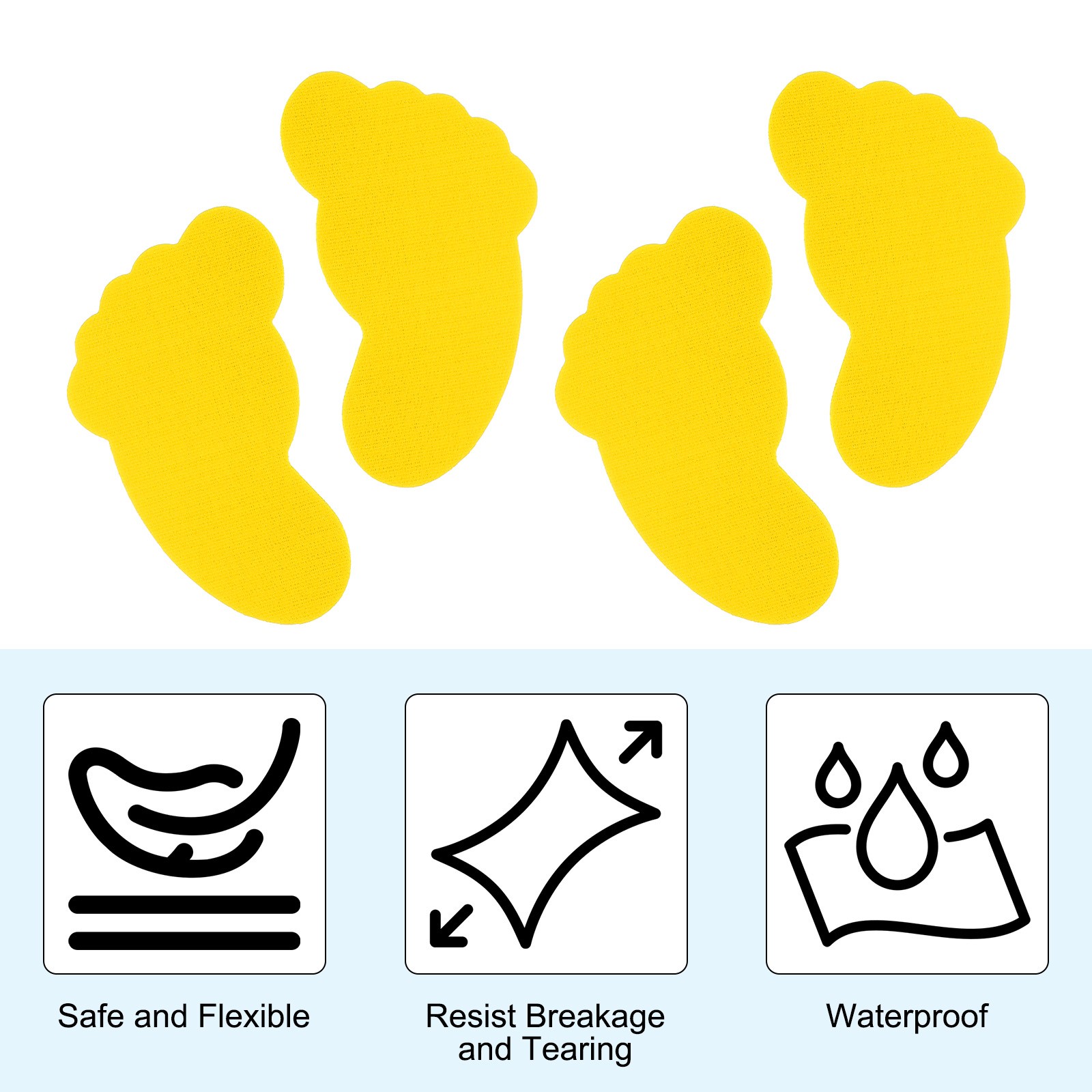 36 Pairs Foot Shaped Carpet Markers, Nylon Floor Spots Markers, Yellow