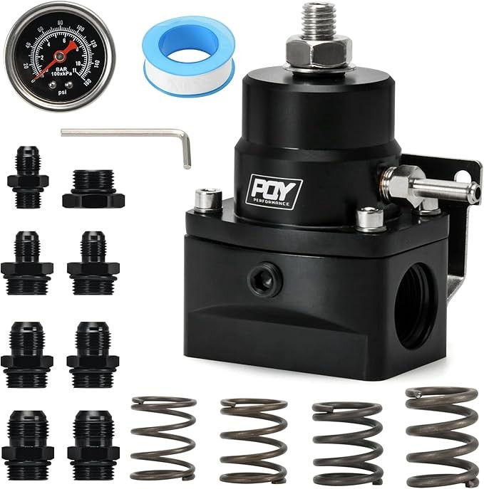 Adjustable Fuel Pressure Regulator Kit 3-110PSI with AN10 Feed Port and AN6