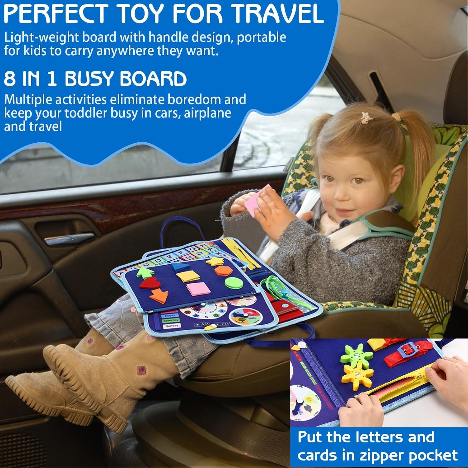Toddler Busy Board Montessori Toys for Boys, Sensory Board Educational Activi…