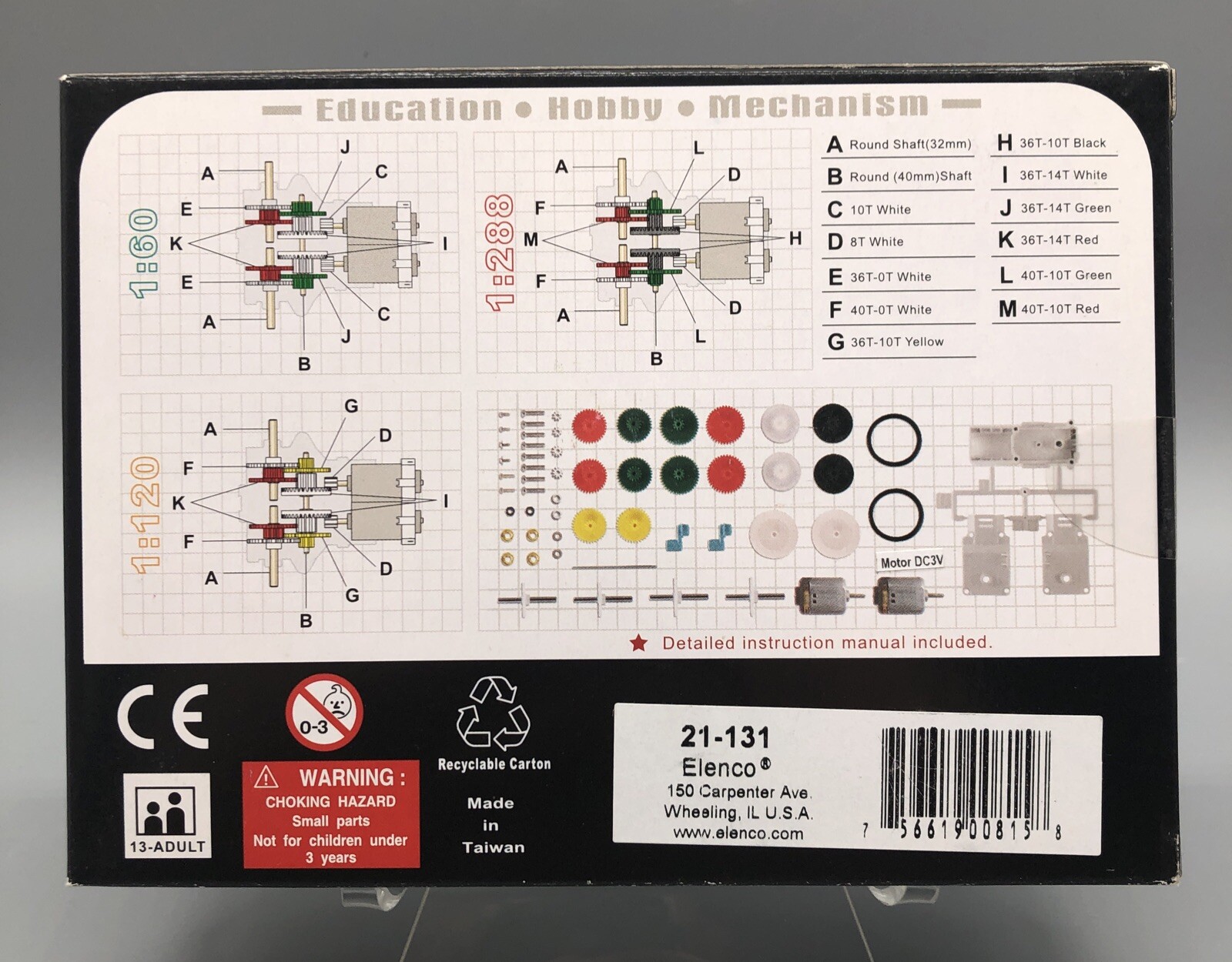 NEW Elenco 21-131 Twin Motor Gearbox Kit Science Engineer DIY