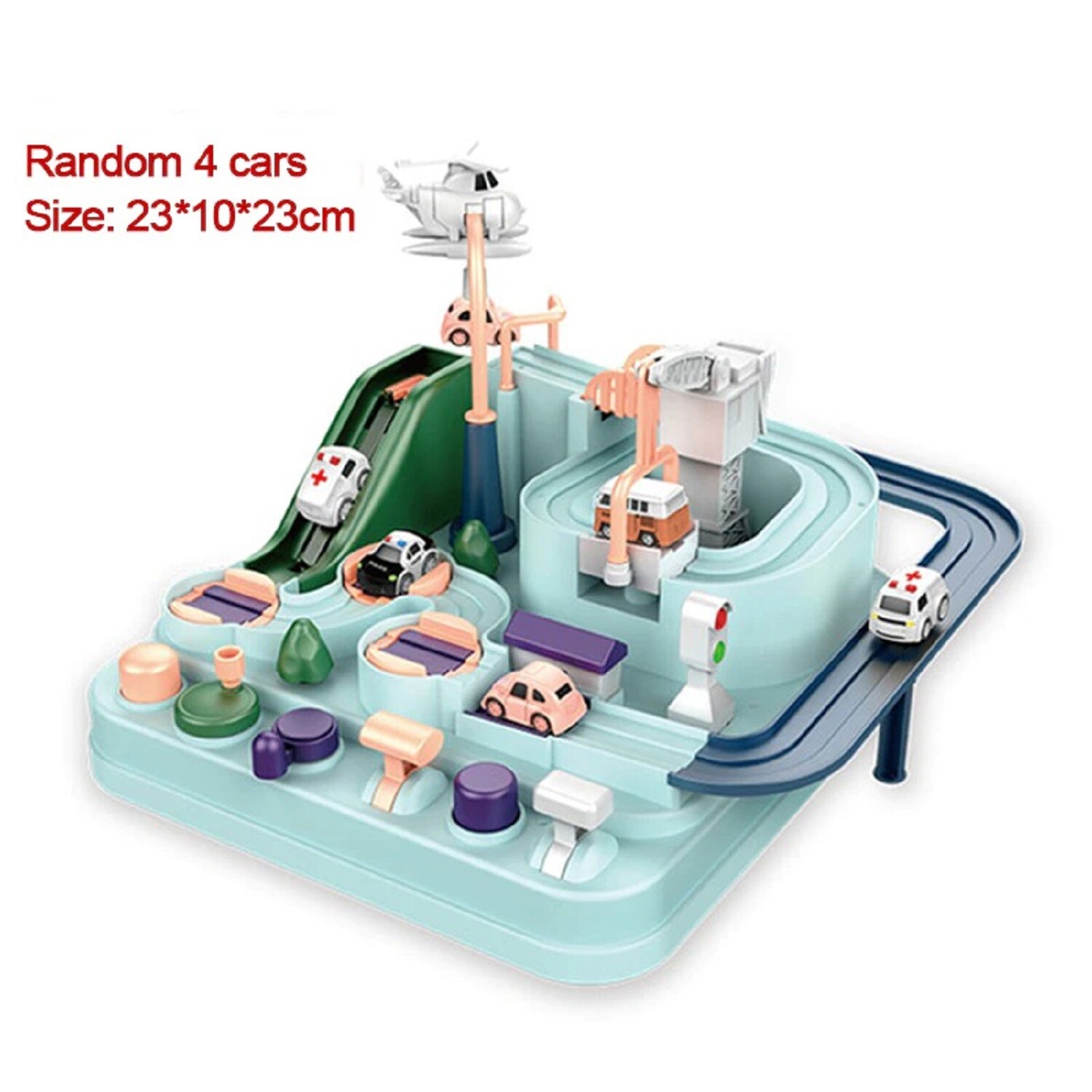 Mechanical Adventure Brain Table Game 4 Rail Car Train Track Montessori Kids Toy