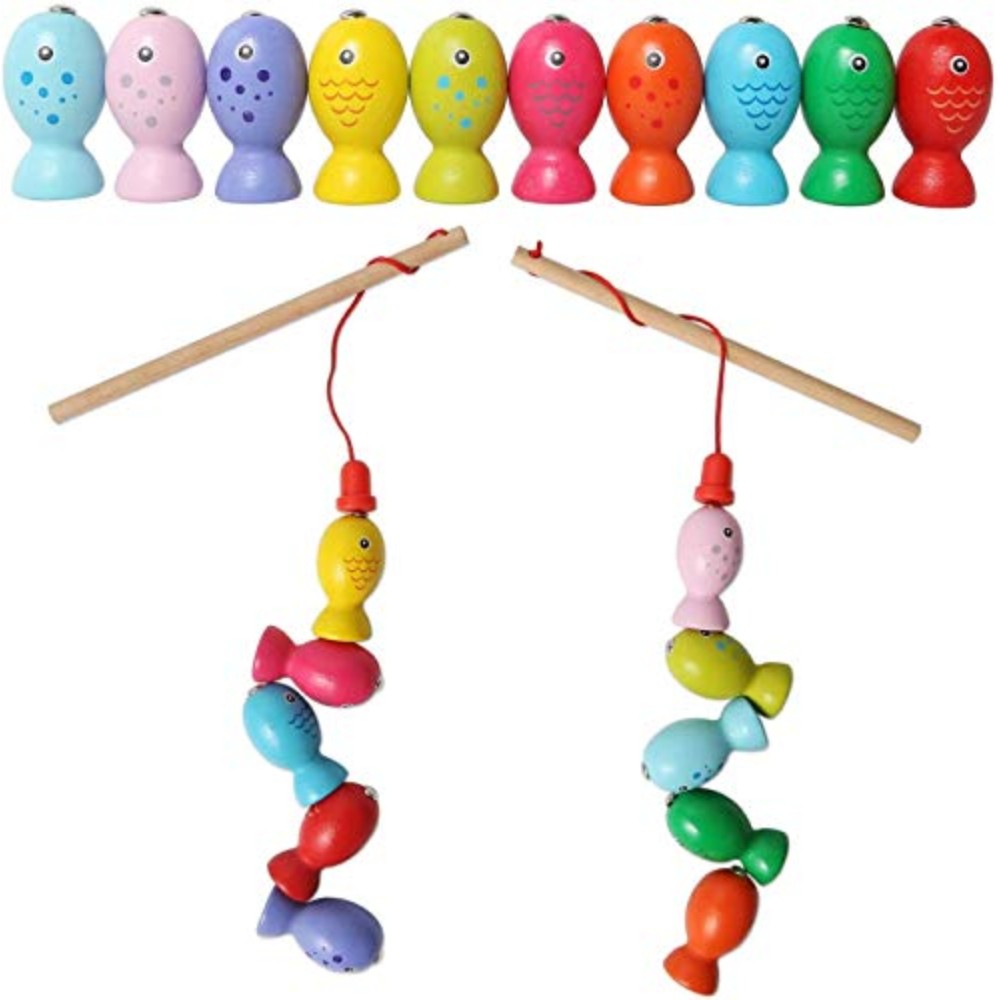 Fishing Game Montessori Toys for Toddlers Magnetic Cat-Shape Fishing for Kids