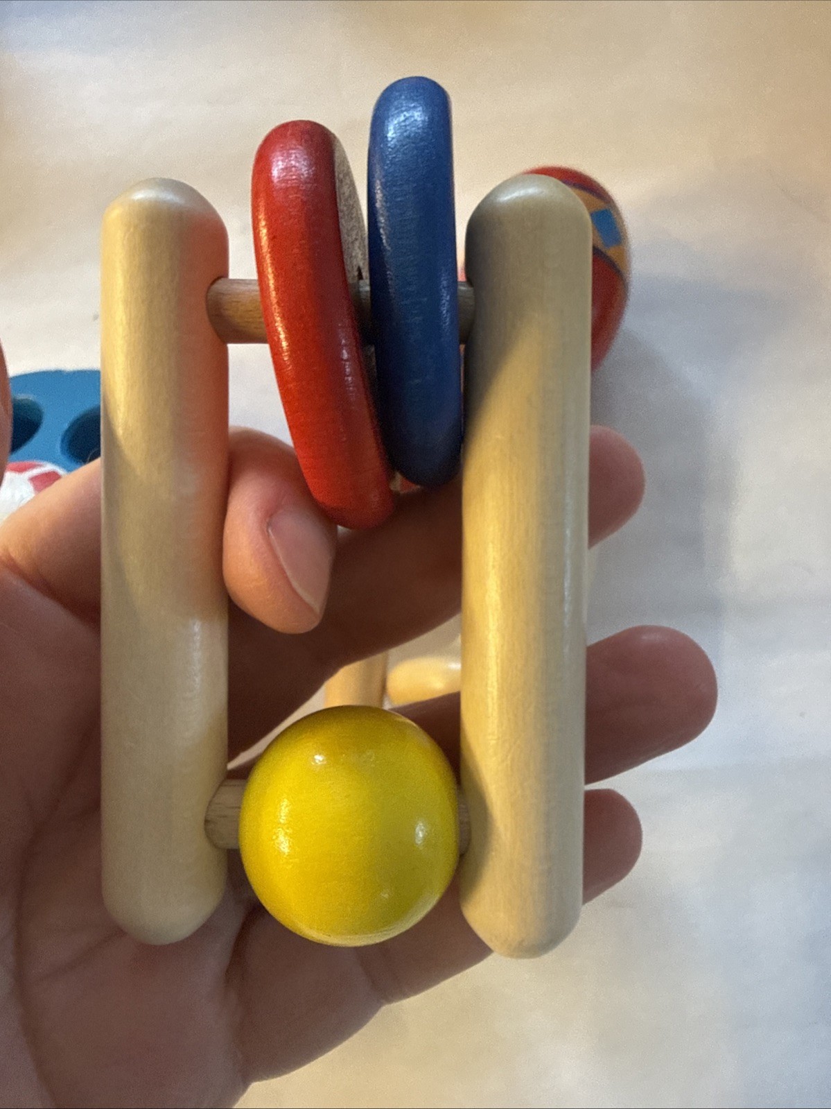 5 Lot Wood Toys Rattles Boat Car Rattle Hape Baby Toddler Kids