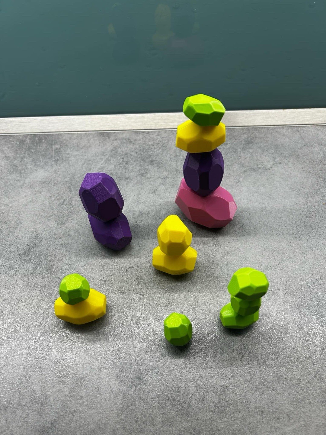 Multicolor Wooden Stacking Balancing Stones Blocks Set Kids Ages 3-7