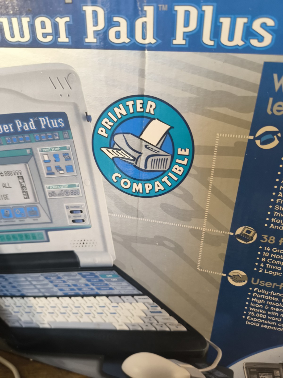 VTech Pre-Computer Power Pad Pro Vintage Educational Laptop Toy Tested w Box