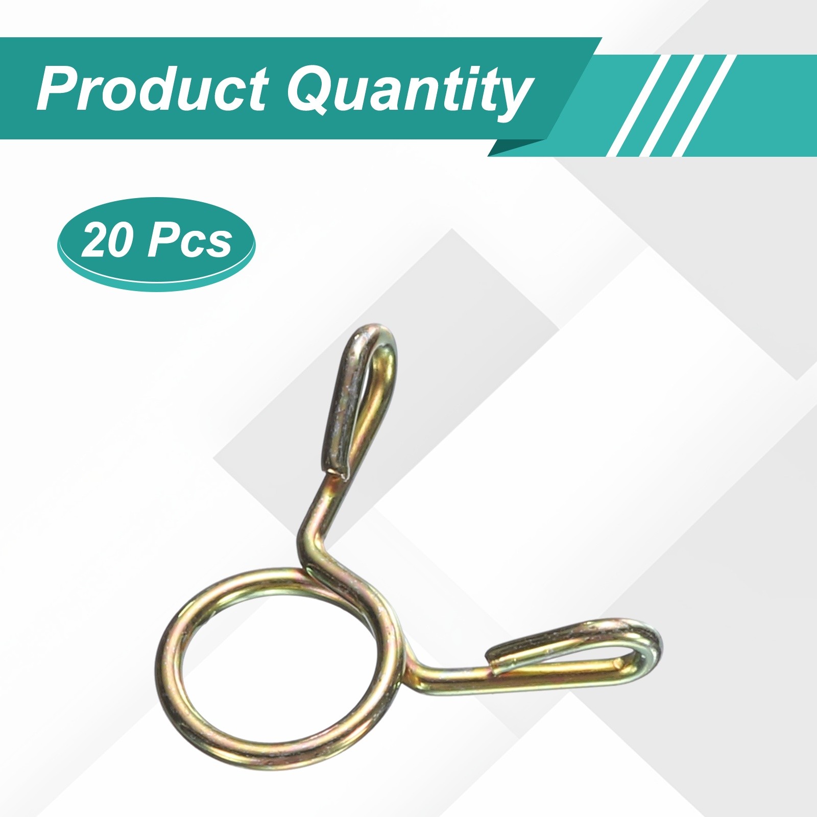 20Pcs 7mm ID 8.3mm OD Fuel Line Hose Clips 65Mn Spring Clips Clamps Gold