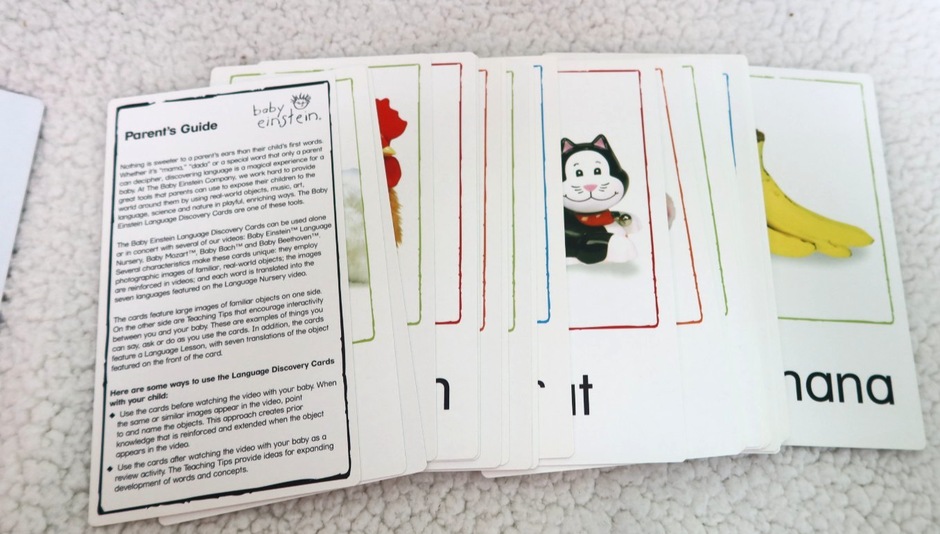 Baby Einstein Language Discovery Cards Educational Words Babies 1999 COMPLETE!