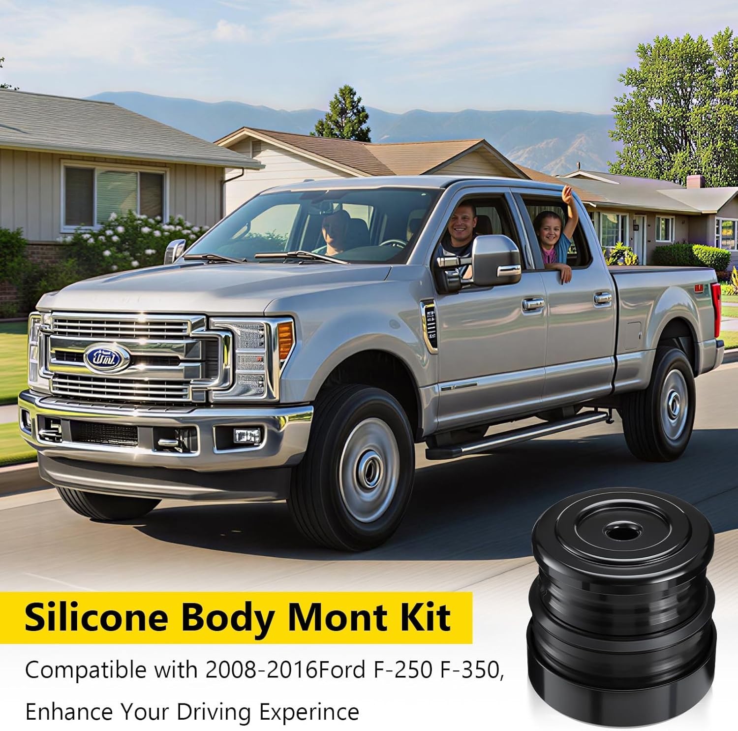 Silicone Body Mount Bushings Kit – Compatible with Ford F-250/F-350 2008-2016 Cr