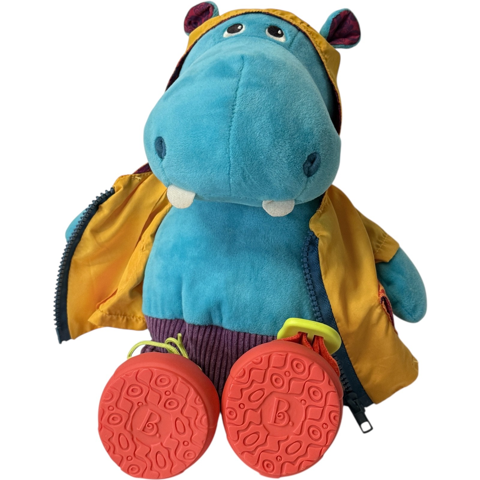 Battat- B. toys Interactive Plush Hippo Giggly Zippies Hank giggles SEE VIDEO