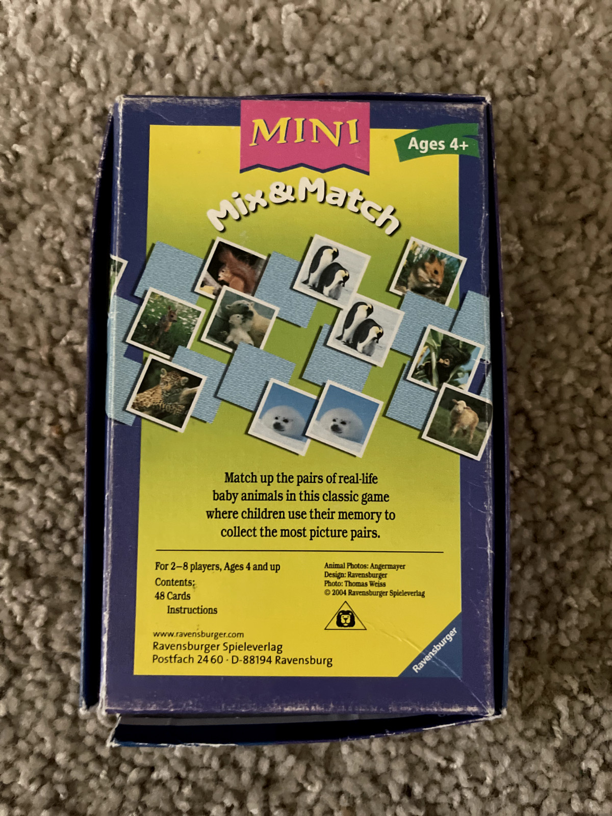 Ravensburger VTG Mix & Match Picture Pairs Fun – Animals Children’s Memory Game