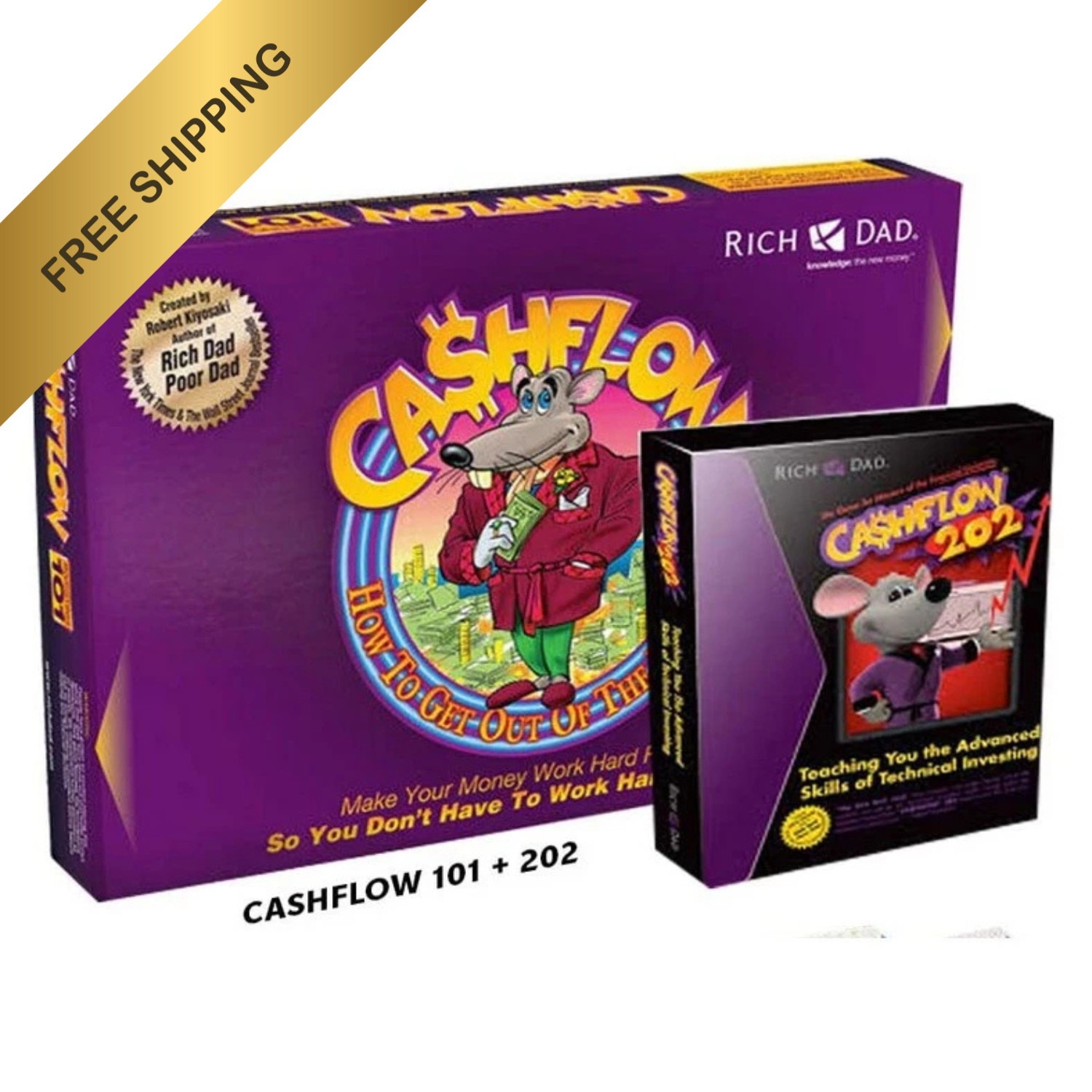 Rich Dad Cashflow 101 or 202 Brettspiel von Robert Kiyosaki Finance Investment