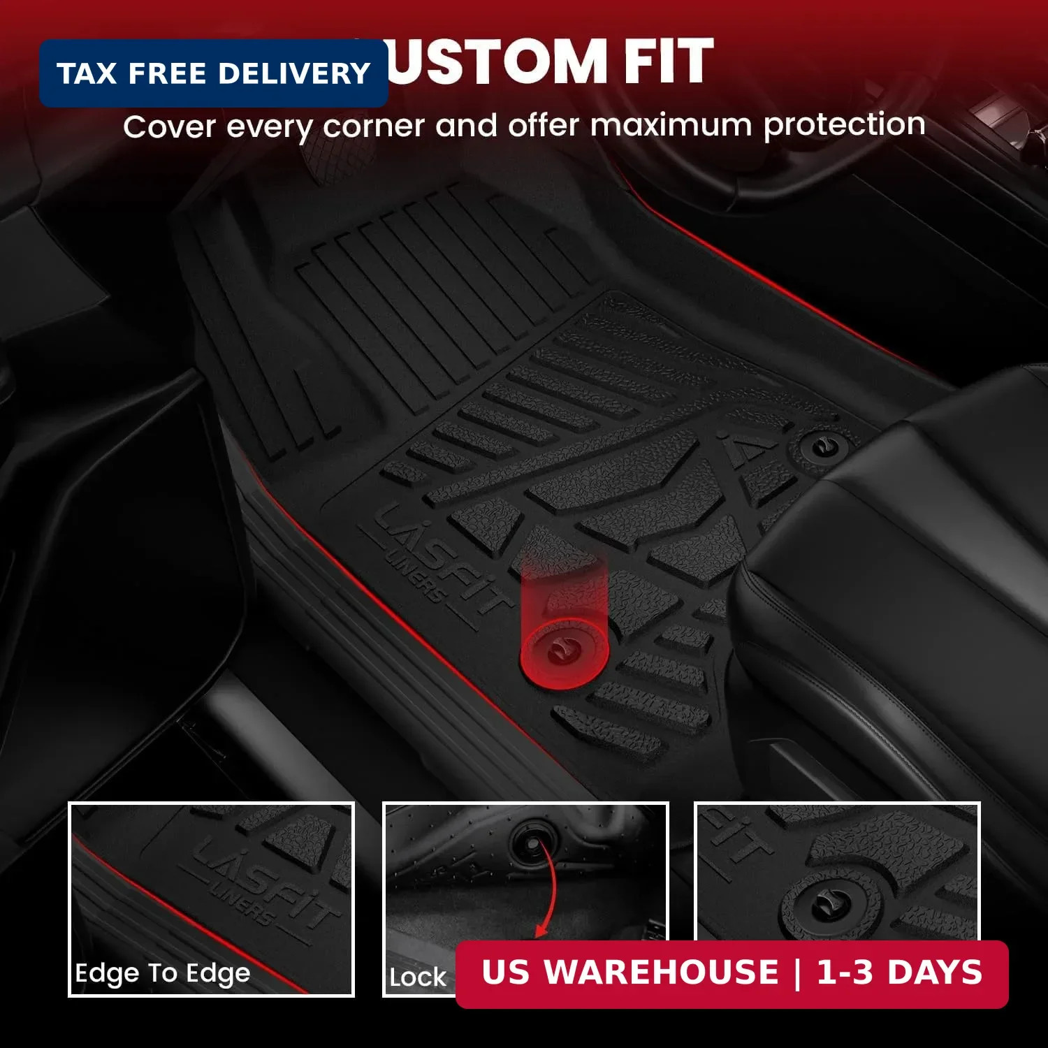 LASFIT Floor Mats 2014-2018 for Chevrolet Chevy Silverado/GMC Sierra 1500 Only C