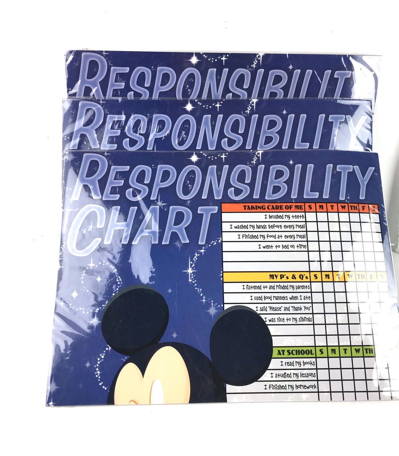 3 Lots of Disney Mickey Mouse Responsibility Chart with Dry Erase Marker