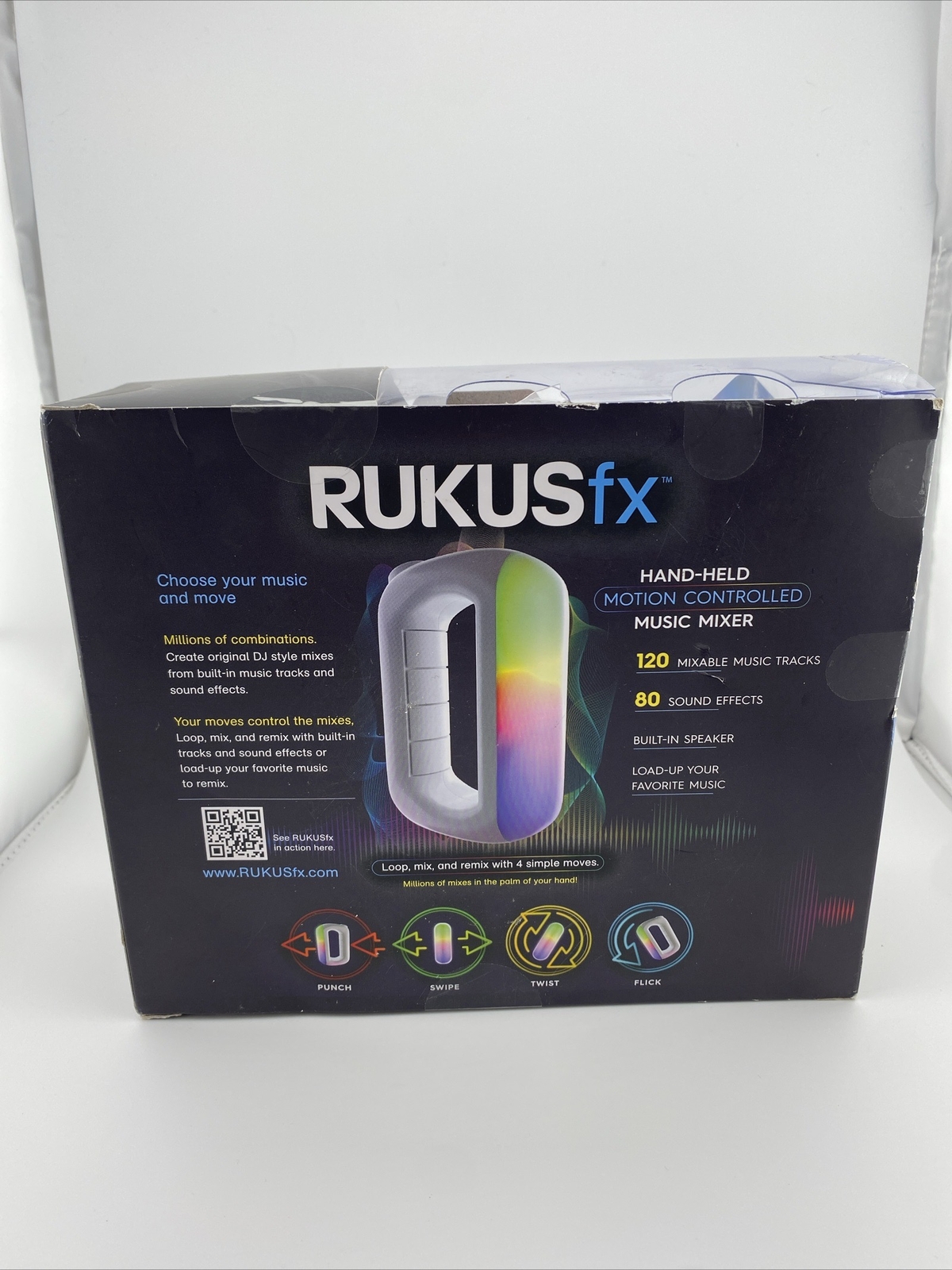 New RUKUSfx Motion Controlled Music Mixer 120 Tracks 80 Sound Effects Just Play