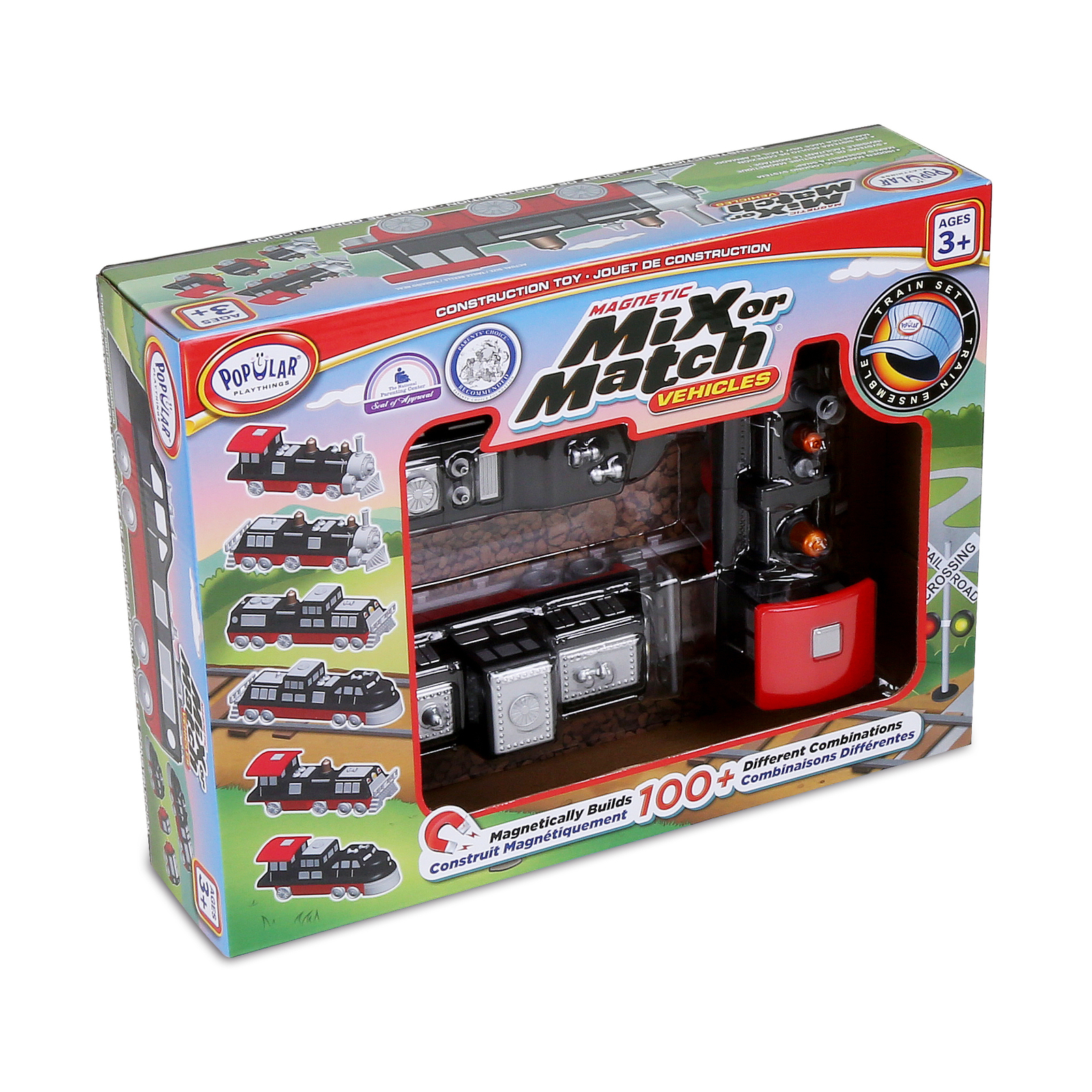 New – Popular Playthings Magnetic Mix or Match Vehicles: Train Set – Ages 3+