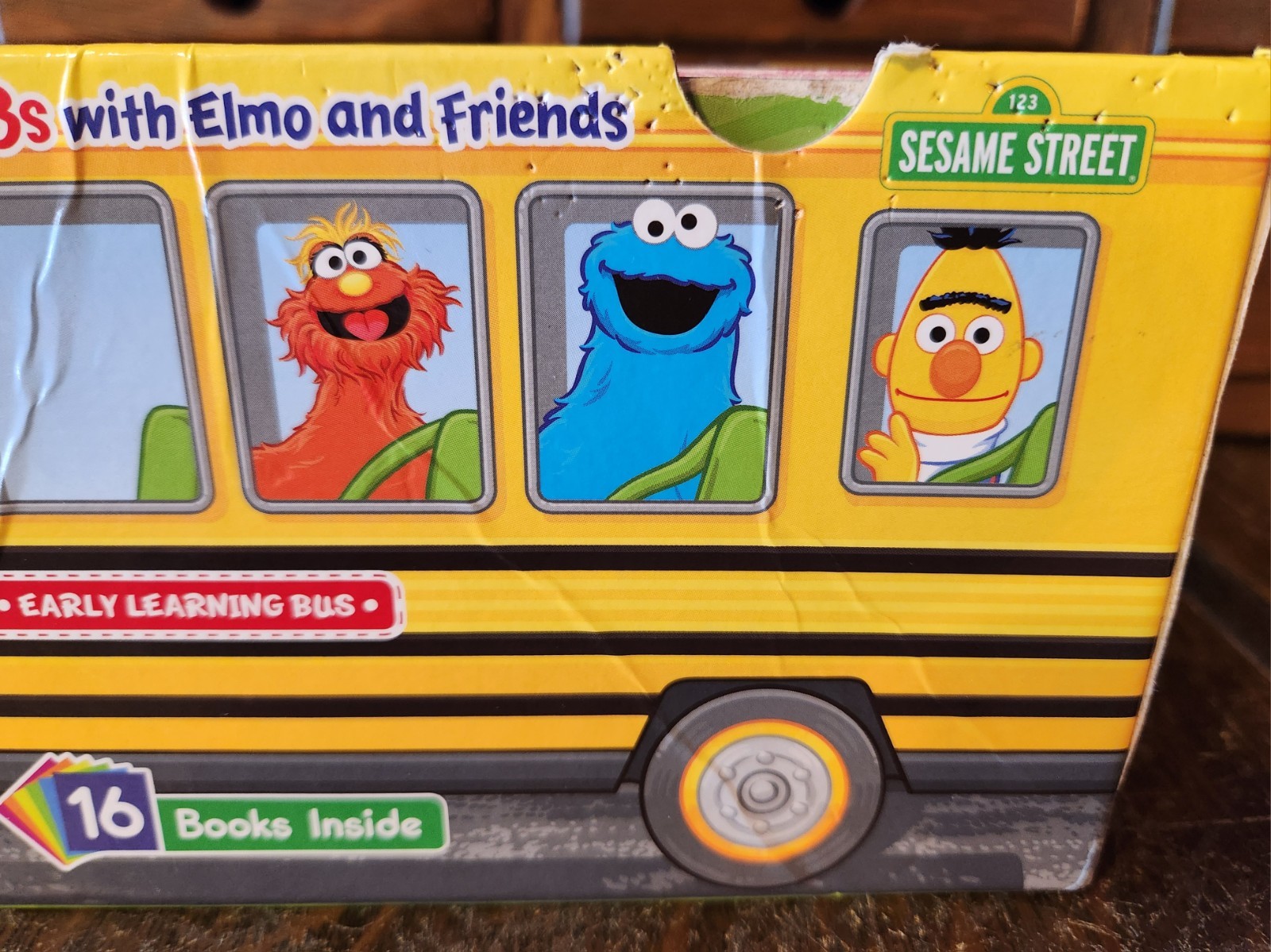 Sesame Street Learning Bus Board Books 2013 Set ABCs & 123s Elmo & Friends
