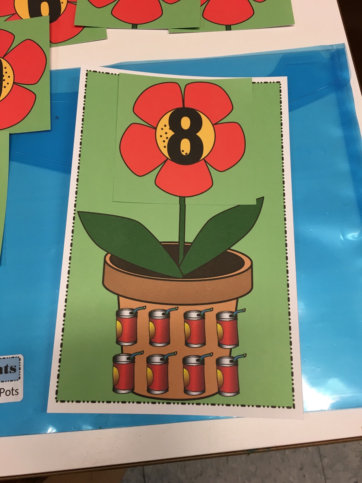 0-10 Matching Flowers Game Learning Center- 11 Laminated Mats