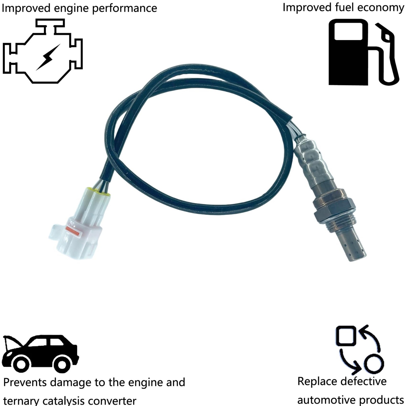 Dropwater Downstream Rear O2 Oxygen Sensor Compatible with Chevy 2003 Black