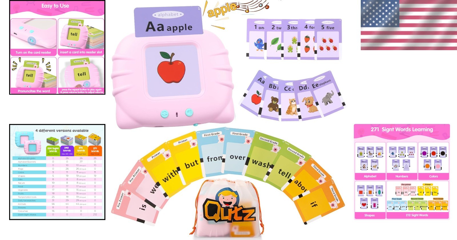 Engaging ABC Flash Cards with Rechargeable Reader – Perfect for Toddlers 2-6