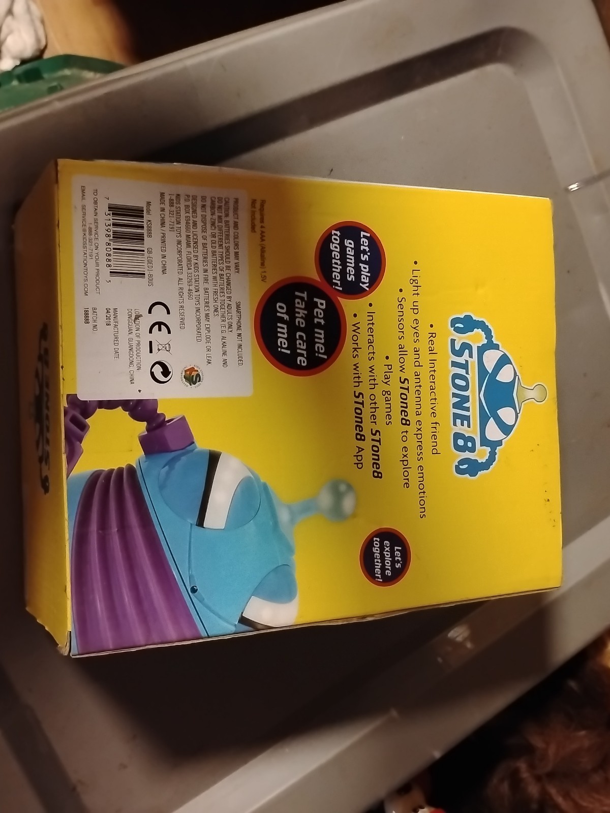 Stone8 Real Interactive Friend Robot Blue with Color Accents New Factory Sealed