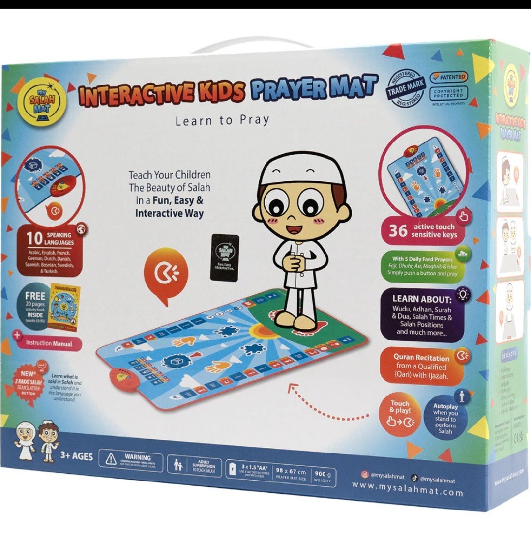 My Salah Mat Interactive Kids Prayer Mat Learn to Pray 36 Keys Ages 3+
