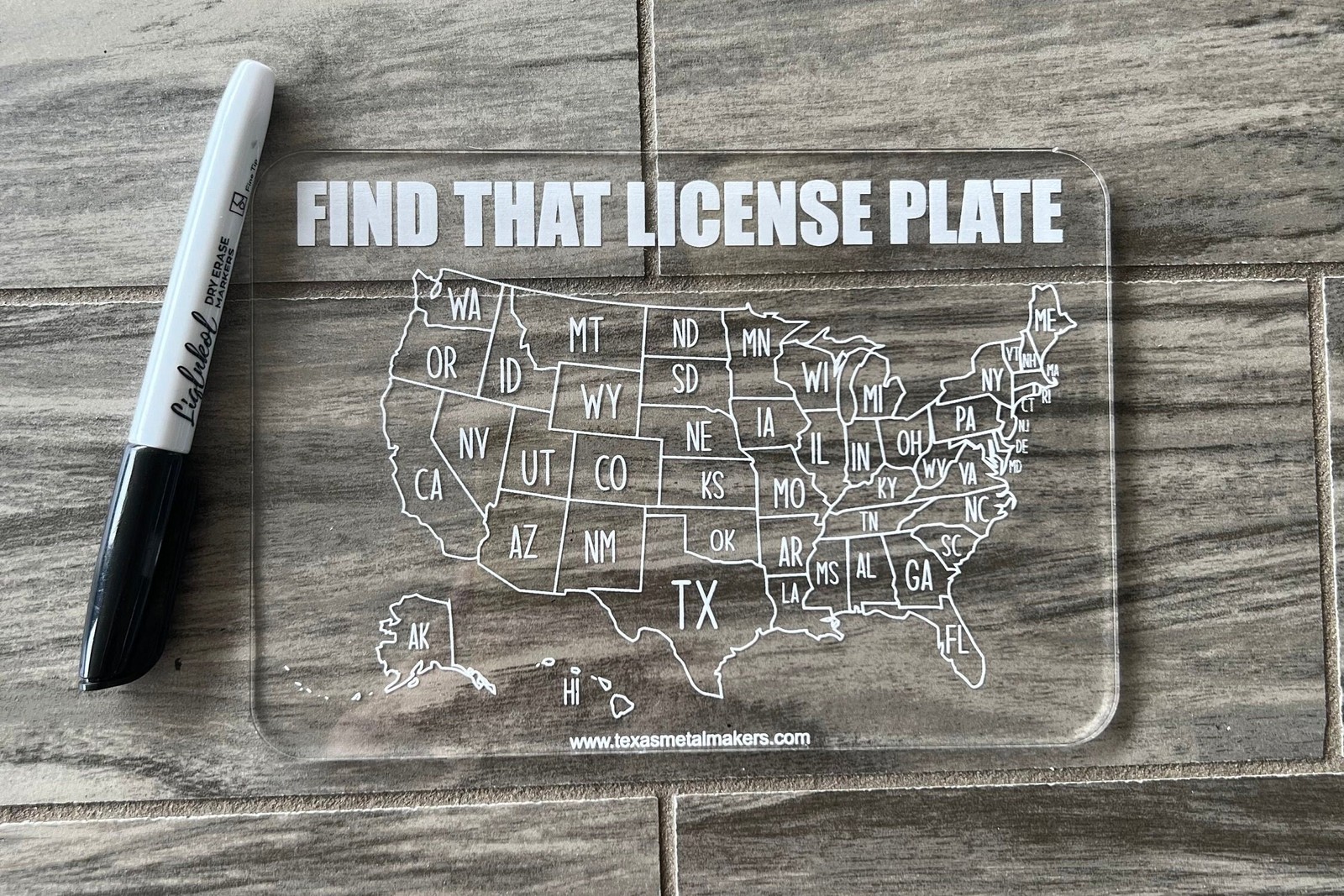Acrylic Dry Erase Car Game Boards, Engraved Vehicle Travel Games, I Spy,