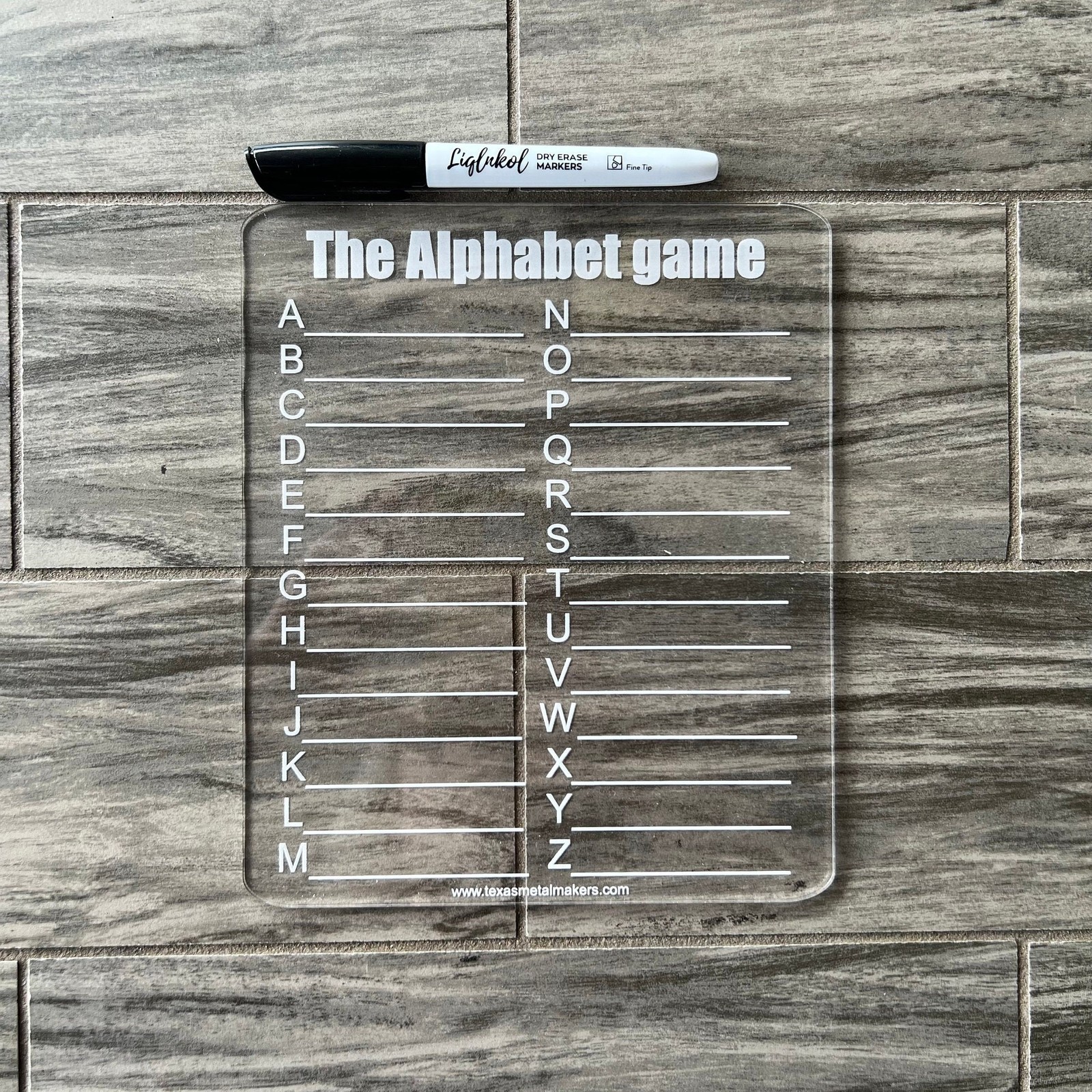 Acrylic Dry Erase Car Game Boards, Engraved Vehicle Travel Games, I Spy,