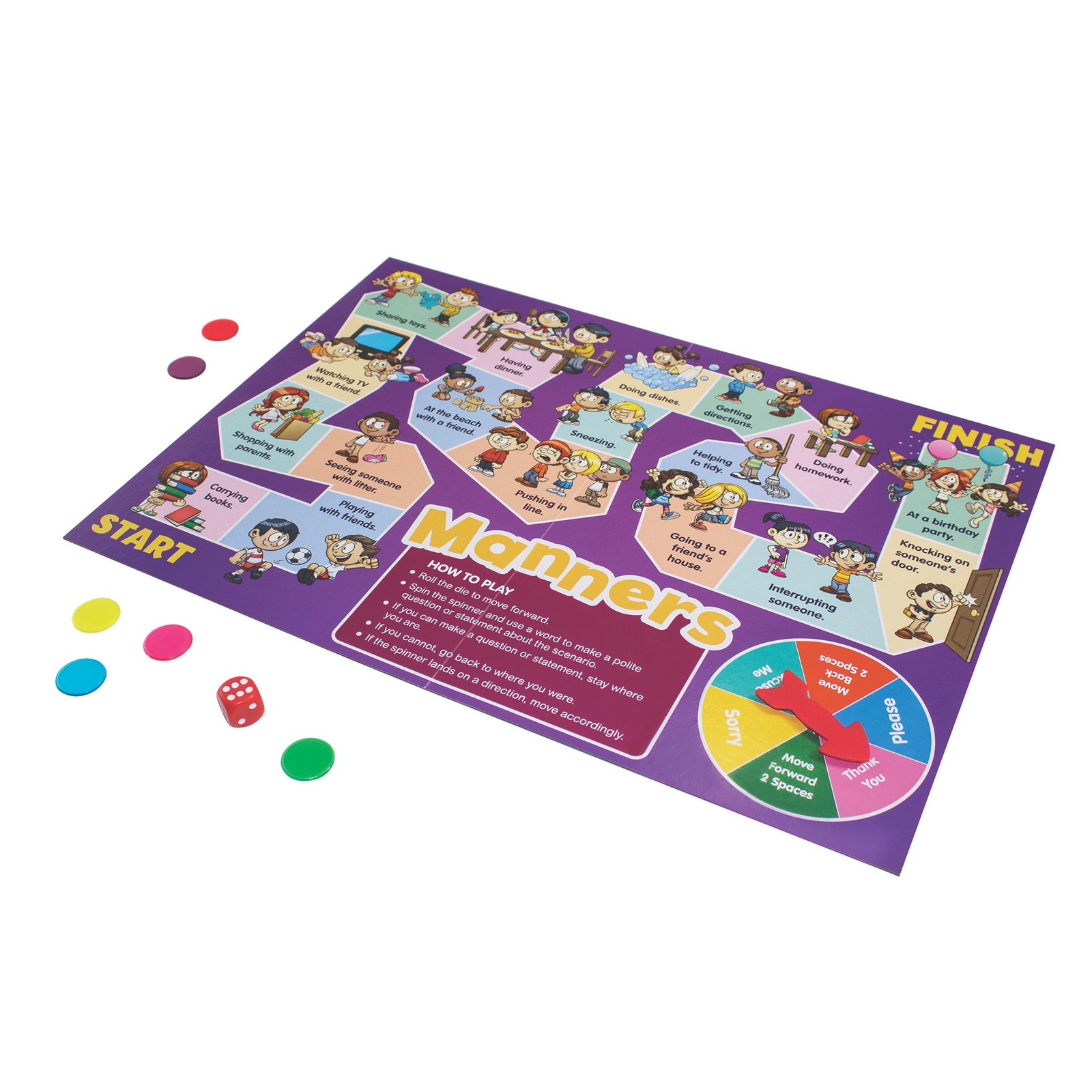 Social Skills Board Games, 4 Games, Ages 5-8, Empathy & Manners, Grade 1-2